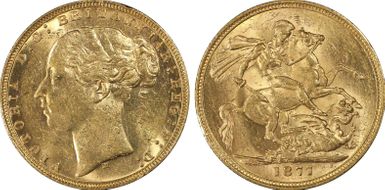 1877-M Sov S-3857 Long Tail MS62