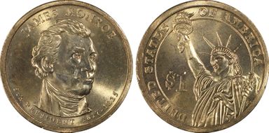 2008-P $1 Weak Edge Lettering Monroe - Position A MS65