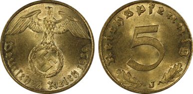 1939-J 5 Pfg J-363 MS64