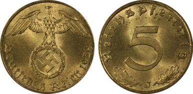 1939-J 5 Pfg J-363 MS65