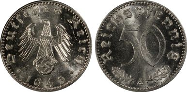 1943-A 50 Pfg J-372 MS64