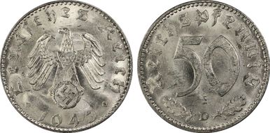 1943-D 50 Pfg J-372 MS64