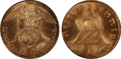 1936-A 2 Pfg J-362 MS64RD