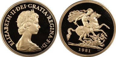 1981 £5 S-SE1 St. George PR69DCAM