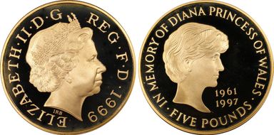 1999 £5 S-L6 Diana Au PR67DCAM
