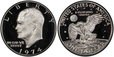 1974-S $1 Silver PR70DCAM