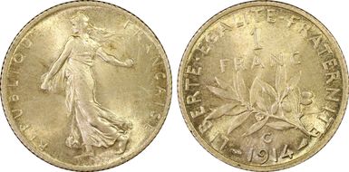 1914-C 1 Fr Gad-467 F-217 MS66