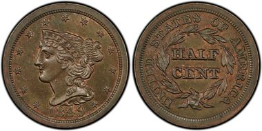 1849 1/2C C-1 MS64BN