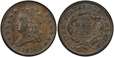 1826 1/2C C-1 MS62BN
