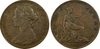 1889 1/2D S-3956 AU55BN