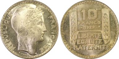 1929 10 Fr Gad-801 F-360 MS64