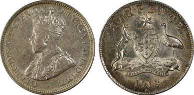 1918-M 6D KM-25  Ag AU55