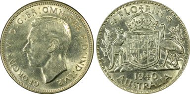 1940(m) Florin KM-40  Ag AU58