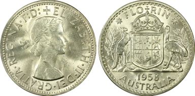 1958(m) Florin KM-60 Ag MS62
