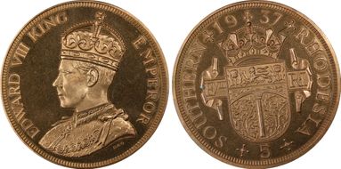 "1937" (5 Shil) FM40c Edward VIII PE PR65+ CAM