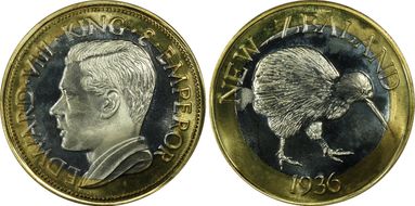 "1936" Medal FM57 Edward VIII PE Var Bi-Metallic CuNi/Brass PR67CAM