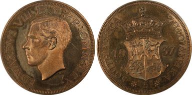 "1937" (2000) "5 Shil" FC26 Edward VIII PE Var Copper PR65RB