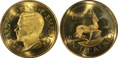 "1936" Medal FM63 Edward VIII RE Var Brass PR66