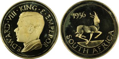 "1936" Crown FM63 Edward VIII Fantasy PE Brass Var Brass PR66CAM