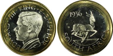 "1936" Medal FM63 Edward VIII PE Var Bi-Metallic CuNi/Brass SP65CAM