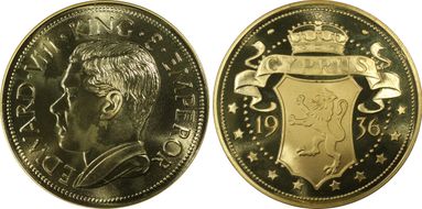 "1936" Medal FM35 Edward VIII RE Var Brass MS67