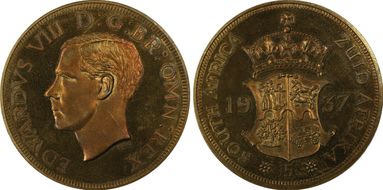 "1937" (2000) "5 Shil" FC26c Edward VIII PE Bronze Fantasy PR64
