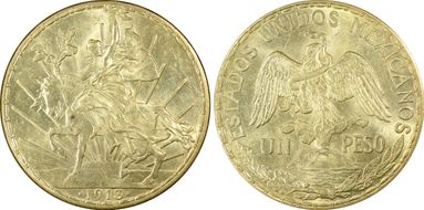 1913 Peso Caballito KM-453  Ag MS62