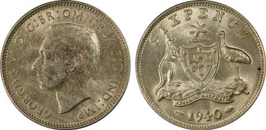 1940(m) 6D KM-38  Ag AU58