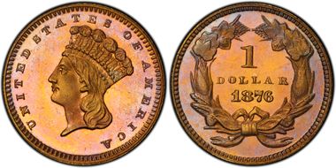1876 G$1 PR65CAM