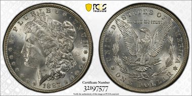 1887 $1 VAM 12, Alligator Eye MS63