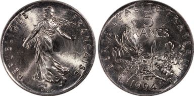 1994 5 Fr Gad-771 Dauphin MS64