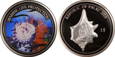 2004 $1 KM-123 Puffer Fish PR69DCAM