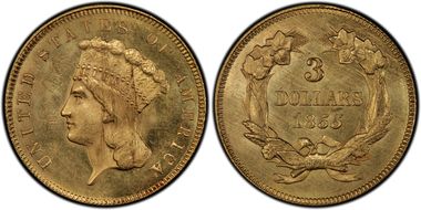 1855 $3 MS64