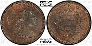 1794 1C S-71 Head of 1795 MS65RB