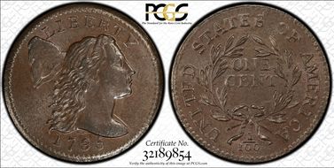 1795 1C S-76b, Plain Edge MS65BN