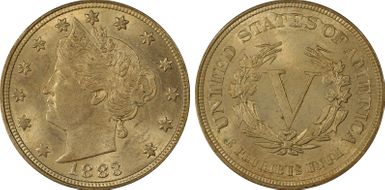 1883 5C No CENTS MS63