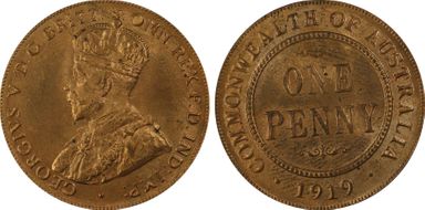 1919 //. (m) 1D Dot below MS64RD