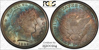 1892 50C MS67+