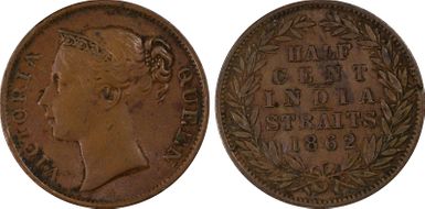 1862 1/2C Prid-2 AU53BN