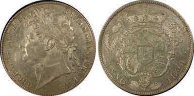 1821 1/2 Cr S-3807 Lightly Garnished N1