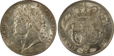 1820 1/2 Cr S-3807 George IV AU55