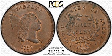 1797 1/2C C-1, 1 Above 1 MS66RB