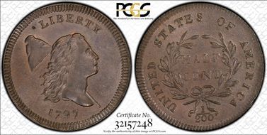 1797 1/2C C-2, PE, Centered Head MS66BN