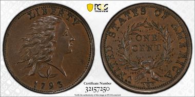 1793 1C Wreath, S-5 MS66BN