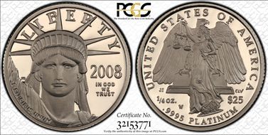 2008-W $25 Statue of Liberty PR70DCAM