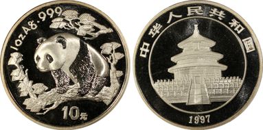 1997(上) 10 Yn Panda Ag Small Date PAN-289A MS69