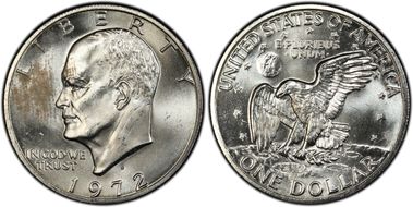 1972-S $1 Silver MS64
