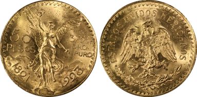 1923 50 Peso KM-481  Au MS64