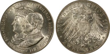 1909 2 Mk Leipzig U. J-138 MS67