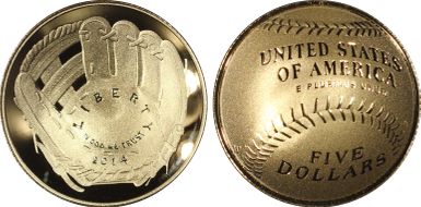 2014-W $5 Baseball Hall of Fame PR70DCAM